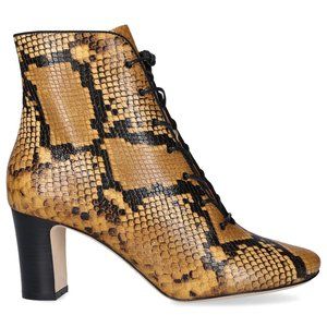 $630 TORY BURCH Ankle Boots Vienna SNAKE LEATHER LACE UP HEEL 6 (ME13)